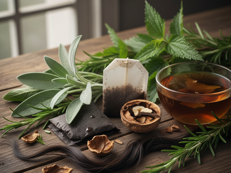 zioła przyciemniające włosy