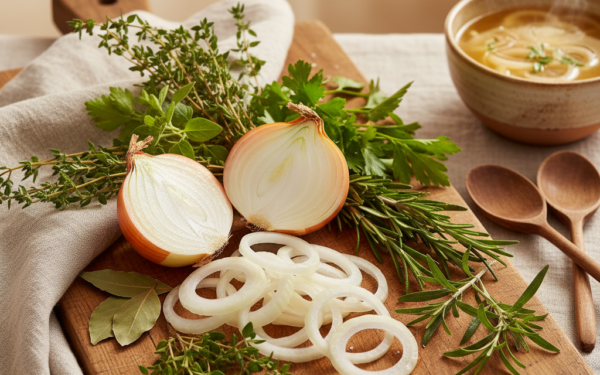 Jakie zioła do zupy cebulowej?