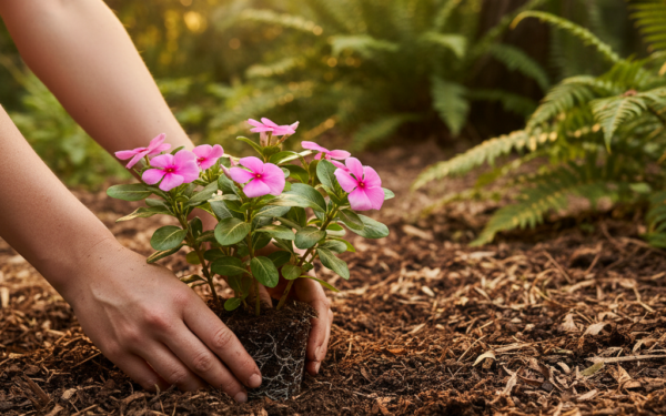 Barwinek różowy sadzonki: Jak sadzić i pielęgnować? Poradnik
